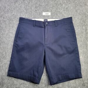 J. Crew Men 9"‎ Casual Stretch Chino Short Navy 32 Flat Front Preppy Nautical